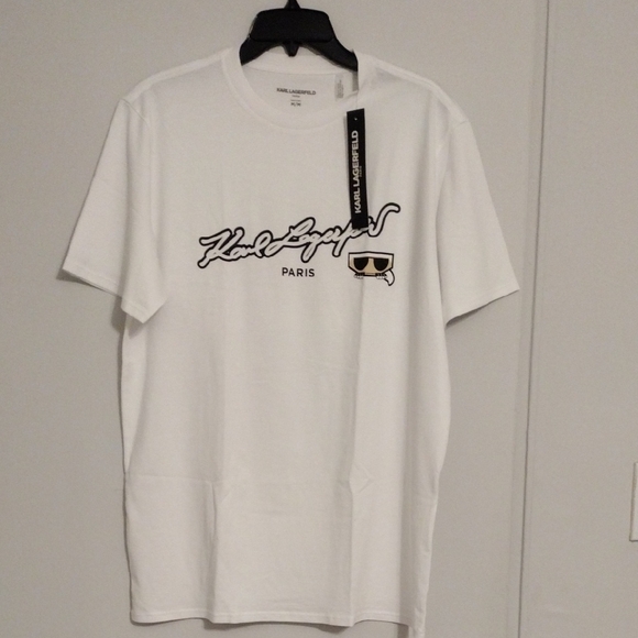 Karl Lagerfeld White Signature Tee - Picture 1 of 4